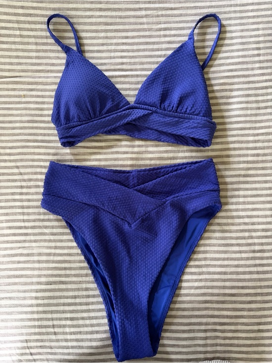 aerie Other - aerie Textured Royal Blue Bikini Set